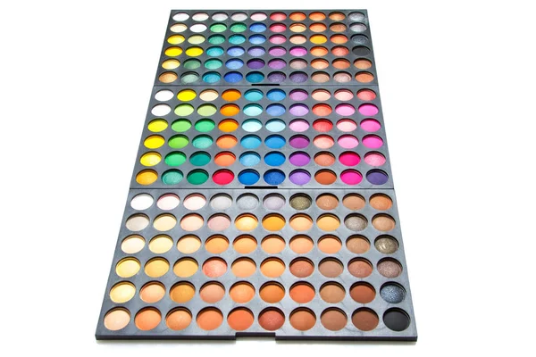 Palette with a multicolored eyeshadows — Stock Photo, Image