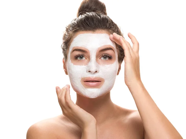 Beautiful woman with facial mask — Stock Photo, Image