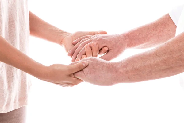 Young hands and old hands — Stock Photo, Image