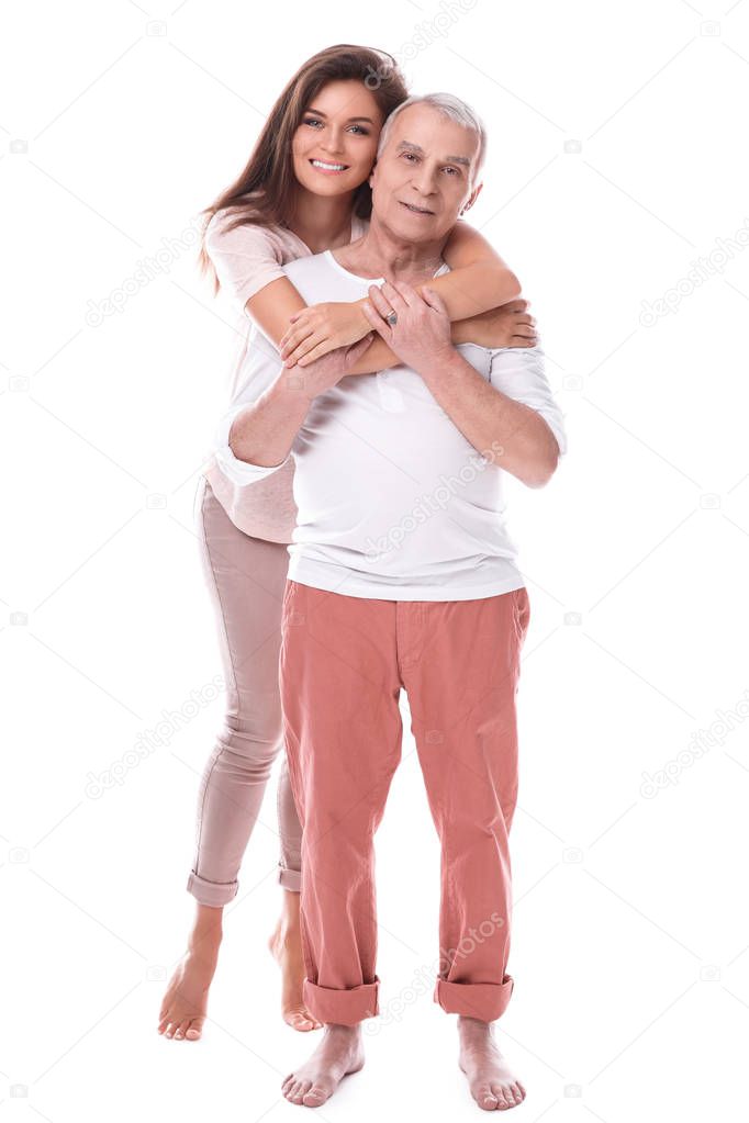 elderly man and beautiful daughter
