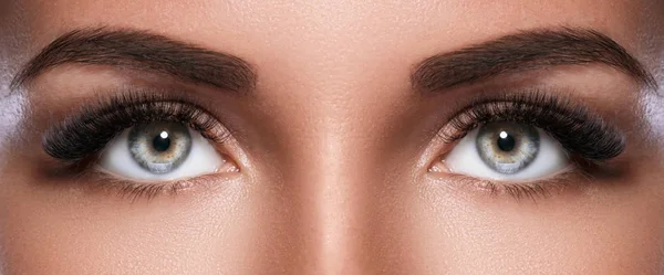 Female face with beautiful eyelashes — Stock Photo, Image