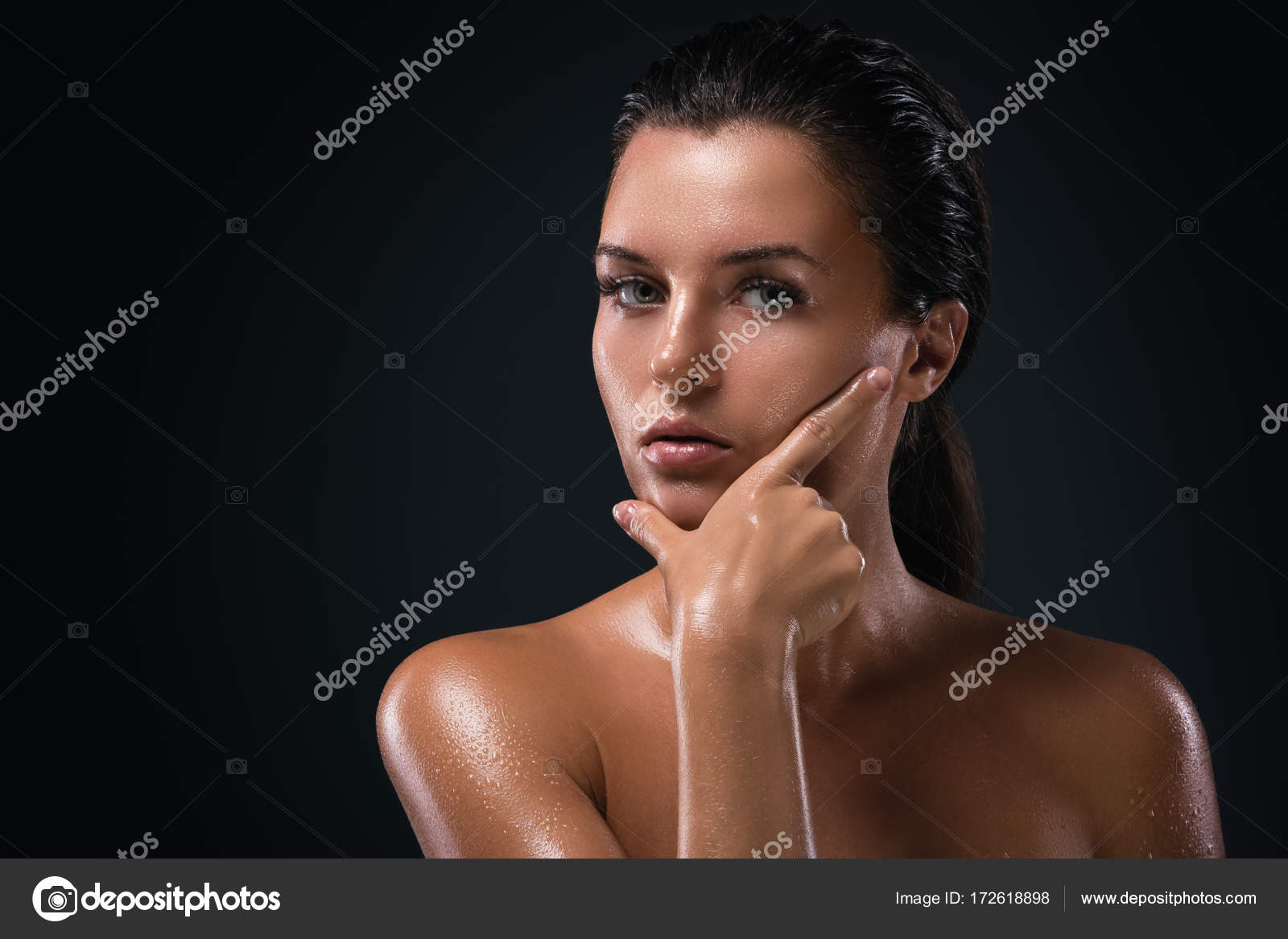 Young woman with oiled skin Stock Photo by ©AY_PHOTO 172618898