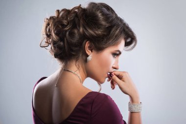 woman wearing beautiful jewelry