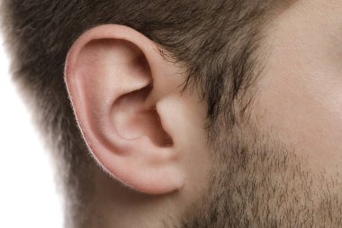 Body parts. Closeup of male ear. clipart