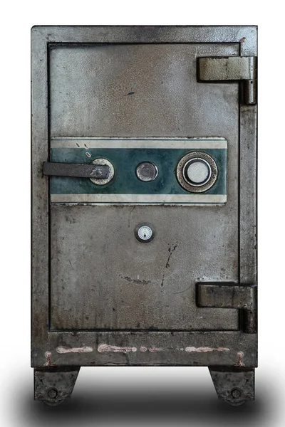Vecchia Cassetta Sicurezza Sfondo Bianco — Foto Stock