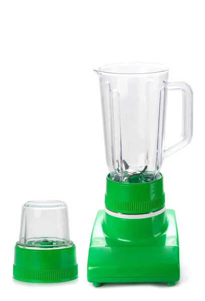 Ustensile Electronice Bucătărie Blender Verde Fundal Alb — Fotografie, imagine de stoc