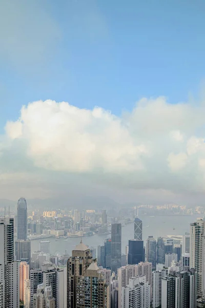 Modern Şehir Manzarası Victoria Tepesi Nden Hong Kong — Stok fotoğraf