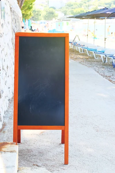 Tafel Menü Schwarze Farbe Für Text Nachricht Oder Werbung Attrappe — Stockfoto