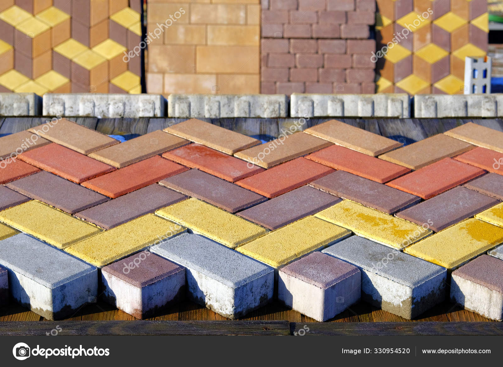 Ladrillos Pavimento Obra Losas Pavimentación Almacén Para Construcción