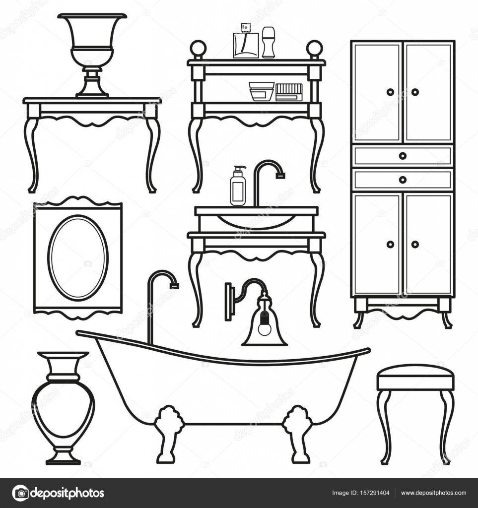 Set di icone per il bagno — Vettoriali Stock © Счастье ...