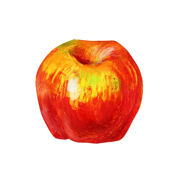 Jedno jabłko czerwony na białym tle na białym tle. — Zdjęcie stockowe