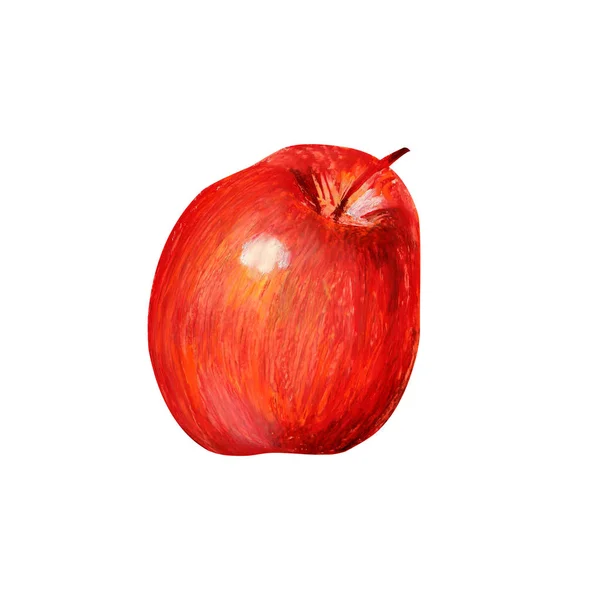 Ένα κόκκινο μήλο που απομονώνονται σε λευκό φόντο. — Φωτογραφία Αρχείου