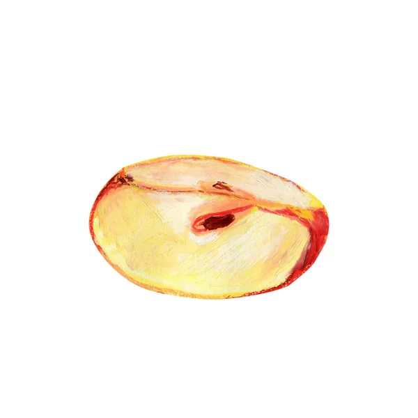 Un trozo de manzana roja aislado sobre un fondo blanco . — Foto de Stock