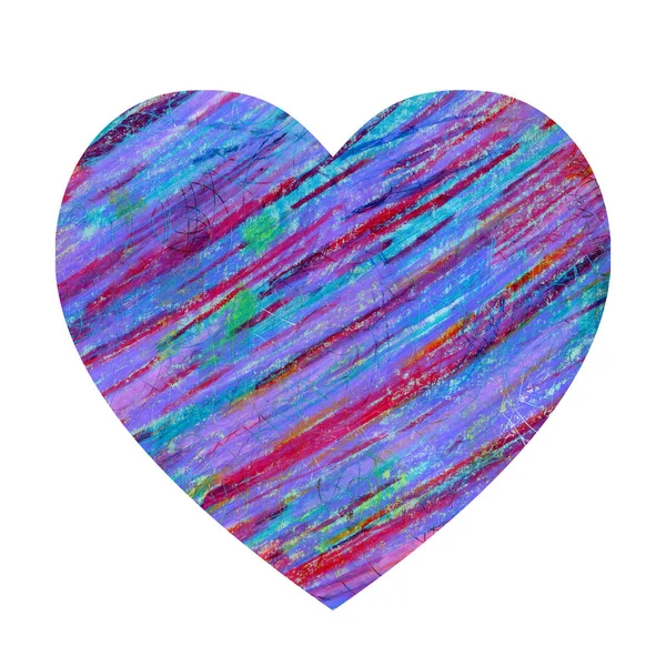 Σχέδιο σε σχήμα καρδιάς με πολύχρωμες ρίγες. — Φωτογραφία Αρχείου