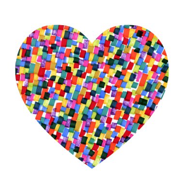 Renkli benekli kalp şekli..