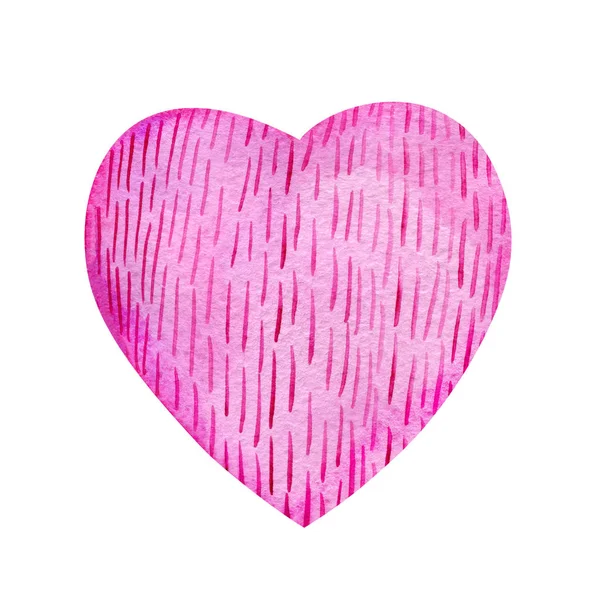 Акварель розового цвета в форме сердца . — стоковое фото