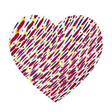 Kalp şeklinde soyut suluboya.