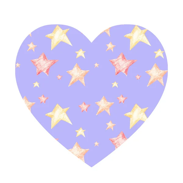 Heart shaped pattern with stars. — 스톡 사진