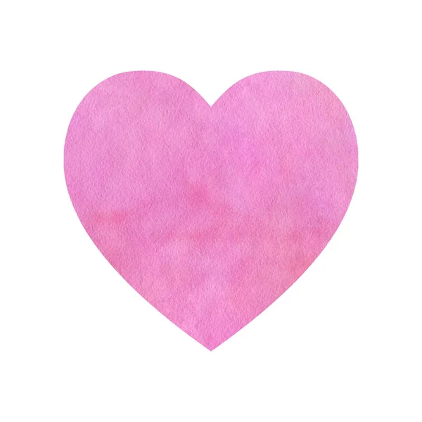 Watercolor heart of pink color. — Stok fotoğraf