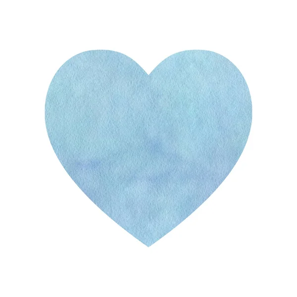 Coração aquarela em azul . — Fotografia de Stock