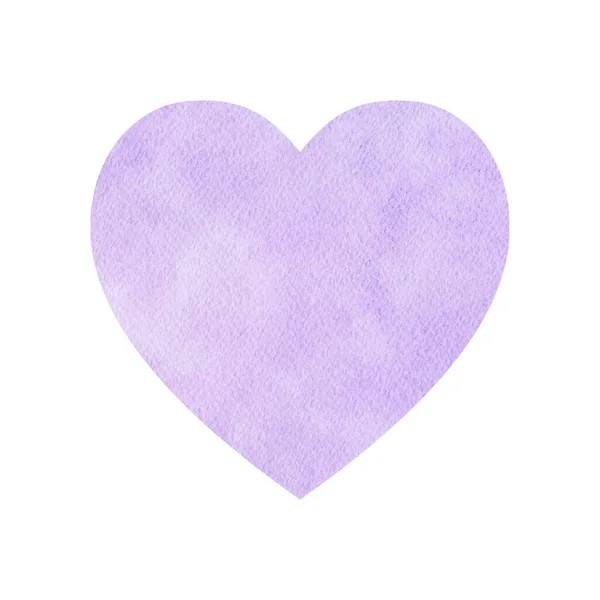 Lilac watercolor heart. Royalty Free Stock Photos