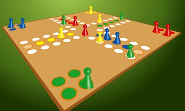 Ludo masa oyunu insanı erkek taş figürü oynar