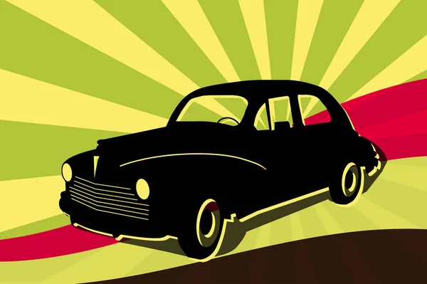 kız eski zaman arabası eski siluet gölge ana hat vektörü