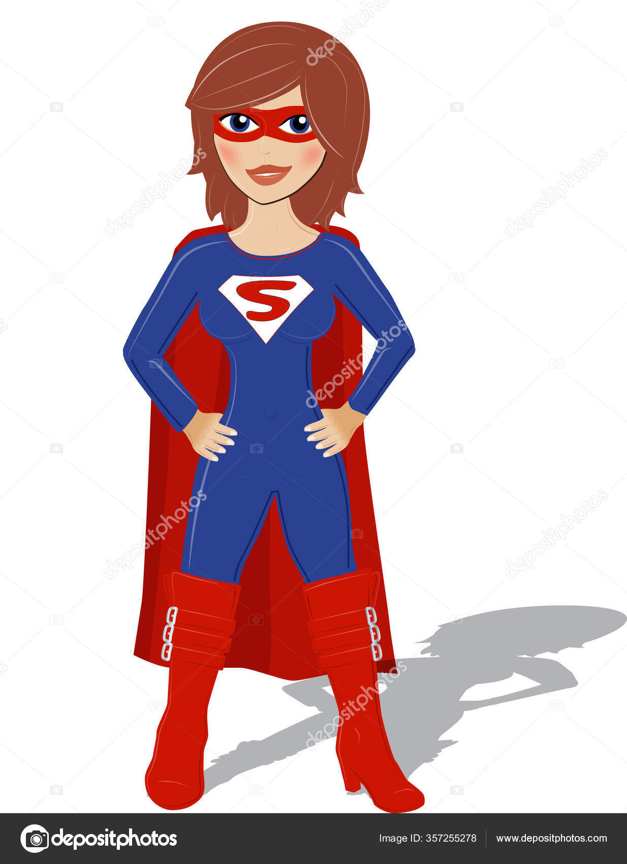 Supergirl volando imágenes de stock de arte vectorial | Depositphotos