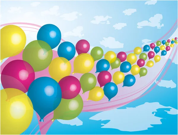 一套彩色气球3D矢量空气装饰 — 图库矢量图片
