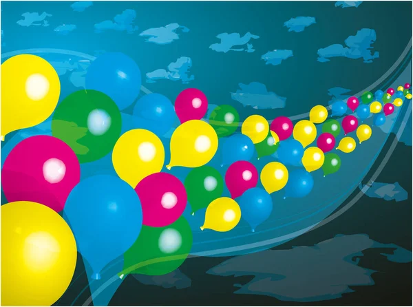 Conjunto de globos de colores 3d vector decoración de aire — Vector de stock