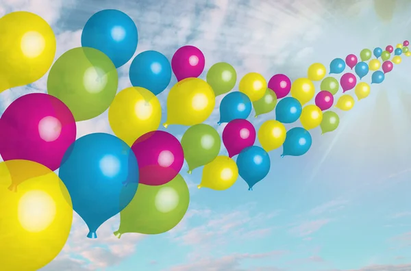 Serie di palloncini colorati decorazione ad aria 3d — Foto Stock