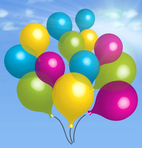 Σετ πολύχρωμα μπαλόνια 3d διακόσμηση αέρα — Φωτογραφία Αρχείου