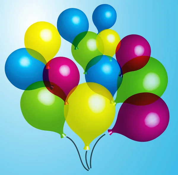 Σετ πολύχρωμα μπαλόνια 3d διάνυσμα διακόσμηση αέρα — Διανυσματικό Αρχείο