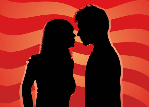поцелуй силуэт пара влюбленных поцелуи напряжение поцелуя

