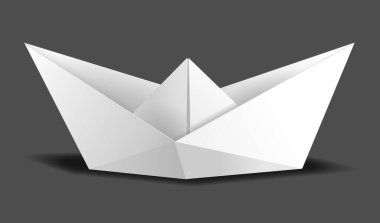 Origami kağıt gemi vektör tekne suyu olarak
