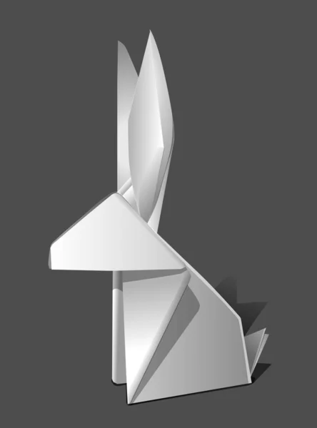 Haas konijn origami paashaas paashaas papier — Stockvector