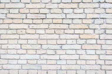Düz tuğlalı bir duvarın nötr dokusu. Beyaz tuğla duvar arkaplanı. 