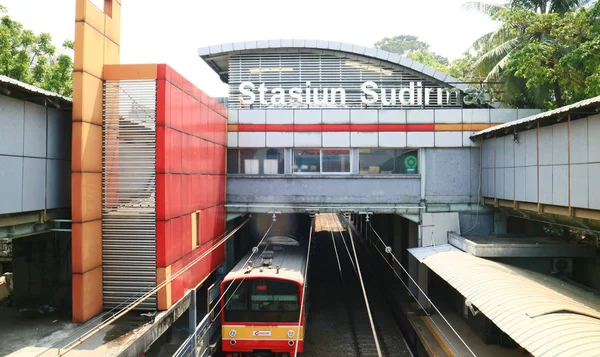 Jakarta Indonesia November 2019 Sudirman Railway Station Seen Jalan Sudirman — Stock Photo, Image