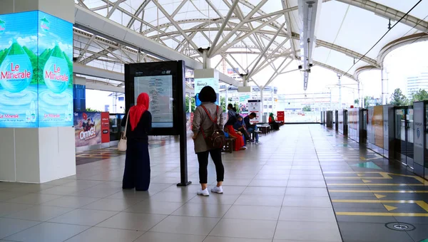 Джакарта Индонезия Ноября 2019 Года Mrt Platform Станции Мрт Блок — стоковое фото