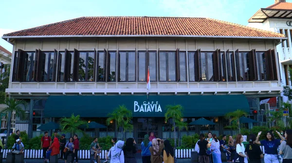 Dżakarta Indonezja Stycznia 2020 Cafe Batavia Placu Fatahillah Dżakarcie Stare — Zdjęcie stockowe
