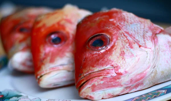 Cabeza Pargo Rojo Plato Listo Para Cocinar — Foto de Stock