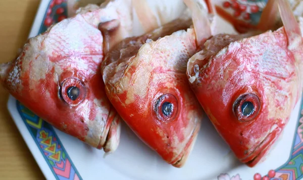 Cabeza Pargo Rojo Plato Listo Para Cocinar — Foto de Stock