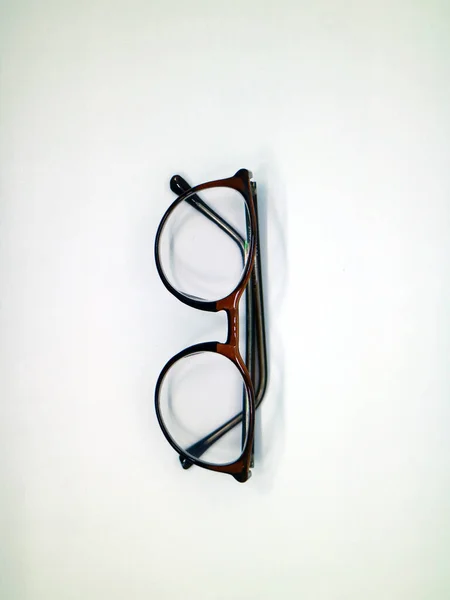 Brown Glasses White Background — Stock Photo, Image