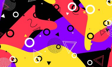 90 'ların broşürü. Mürekkep Renkli Sancak. Yaratıcı Arkaplan. 