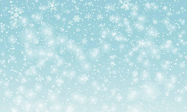 Schneeflocken im Hintergrund. Vektor. Schneefall. — Stockvektor