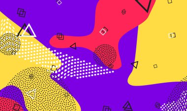 Lavanta Çizimi. Retro Sanat. 90 'ların Tasarımı