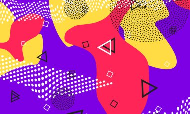 Lilac Modern Flyer. Splash Pattern. Coral Pop 