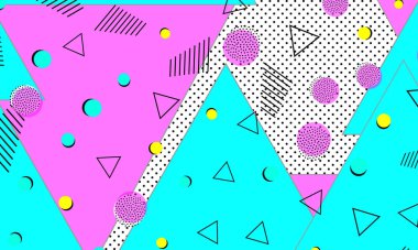 Mor Komik Süs. Turkuaz Soyut Sancak. 