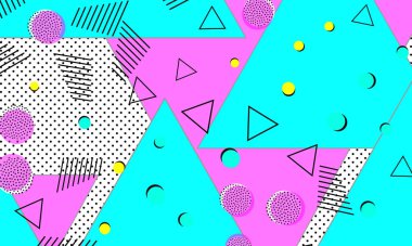 Derin Pembe Çocuksu Duvar kağıdı. Bebek Mavi Geometrik 