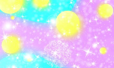 Tek boynuzlu at gökkuşağı. Vektör. Fantezi evren